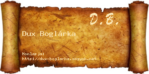 Dux Boglárka névjegykártya