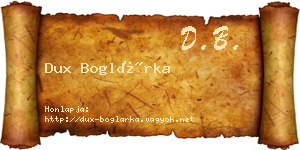 Dux Boglárka névjegykártya